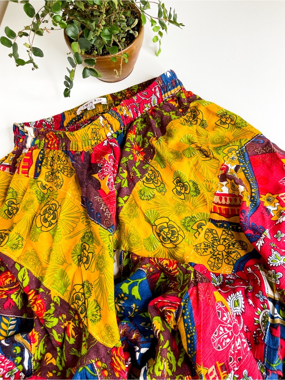 VINTAGE Bohemian Patchwork Maxi Skirt